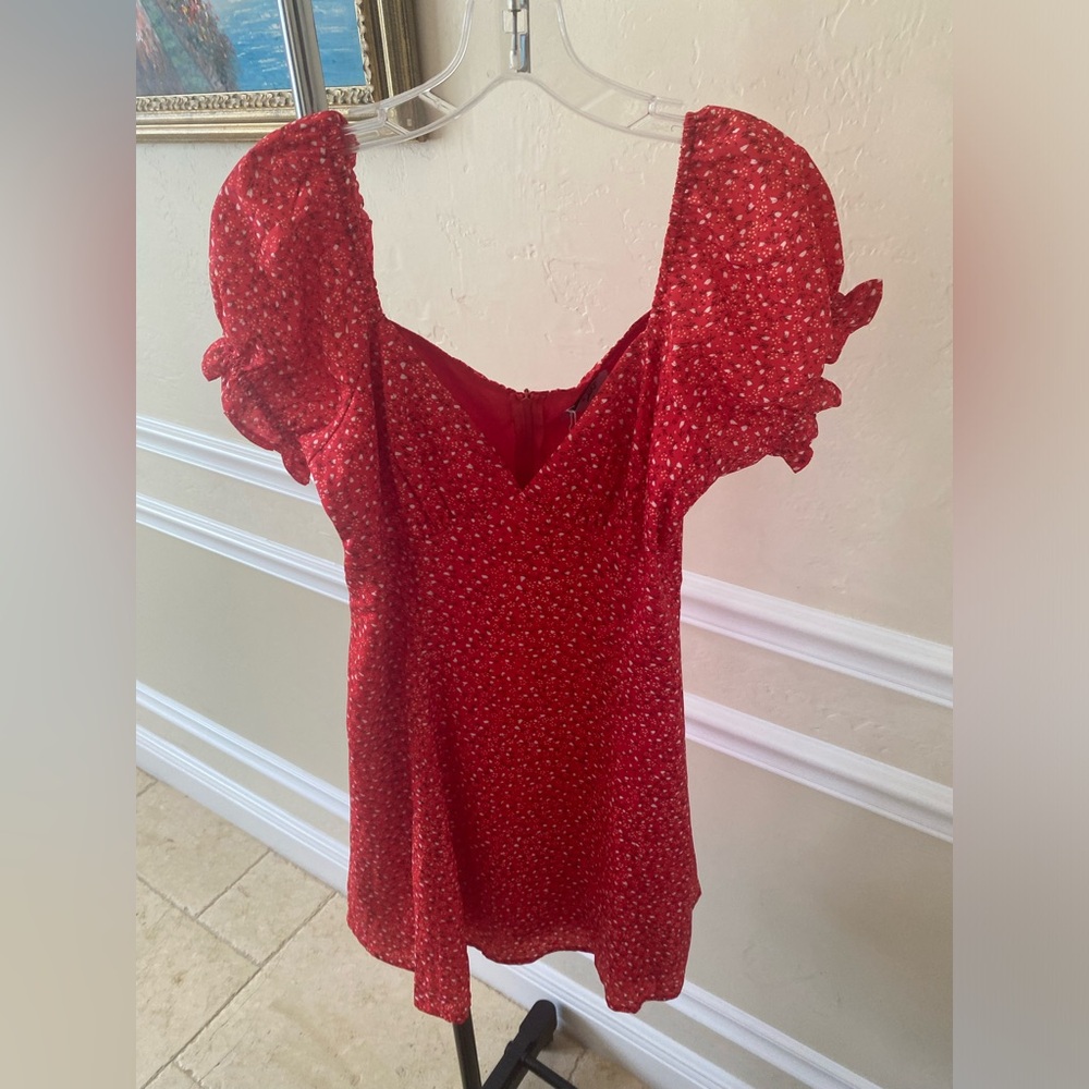 Princess Polly red with flowers dress